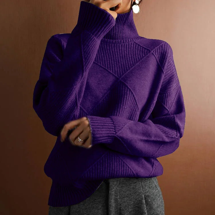 Elegante jersey de cuello alto para mujer: cómodo y elegante.