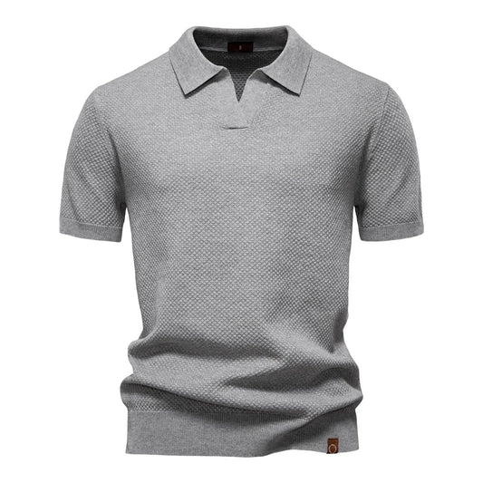 Polo tejido de manga corta para hombre, estilo minimalista y cómodo