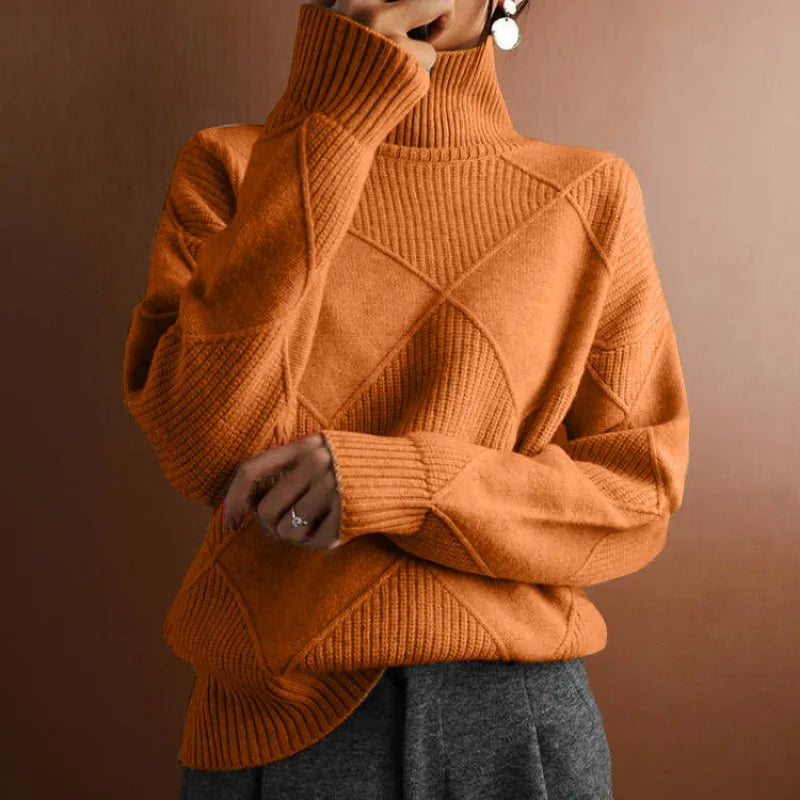 Elegante jersey de cuello alto para mujer: cómodo y elegante.