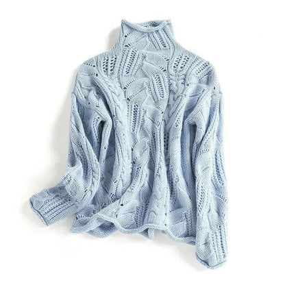 Jersey mujer cable knit cachemira cálido ideal otoño-invierno