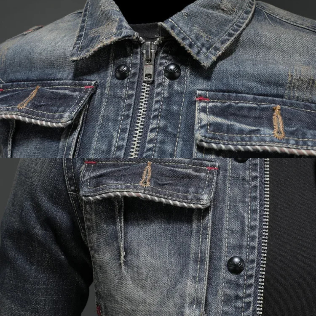 Chaqueta Vaquera Hombre – Denim Premium, 75% Algodón, Casual Chic