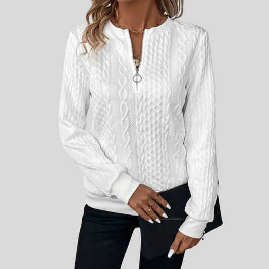 Jersey de Punto Mujer – Con Cremallera, Relajado y Versátil