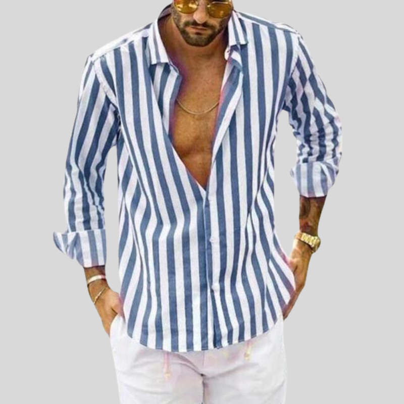 Camisa fresca de rayas, estilo casual y chic