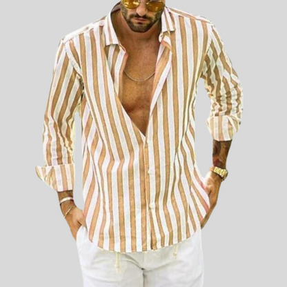 Camisa fresca de rayas, estilo casual y chic