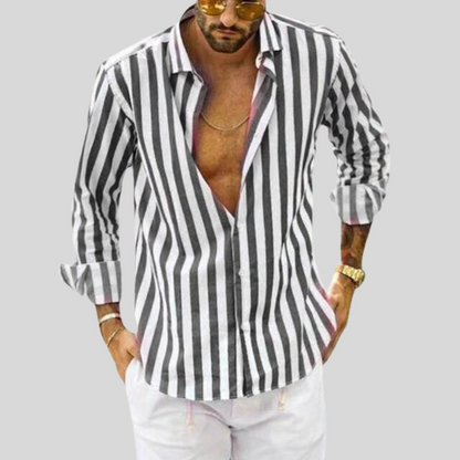 Camisa fresca de rayas, estilo casual y chic