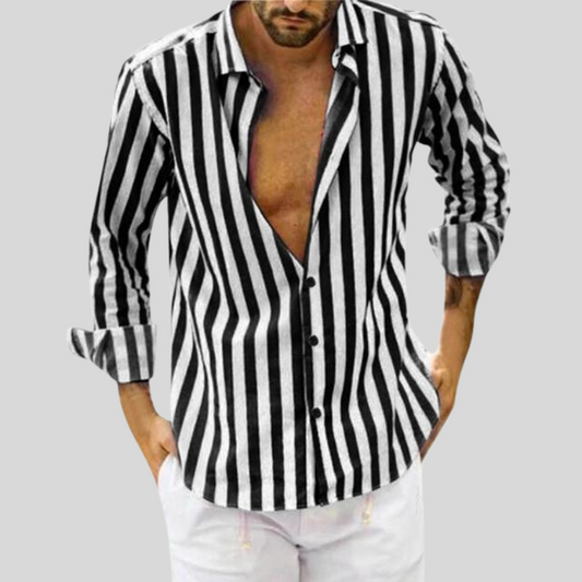 Camisa fresca de rayas, estilo casual y chic