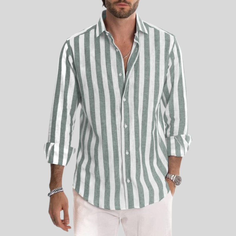 Camisa fresca de rayas, estilo casual y chic