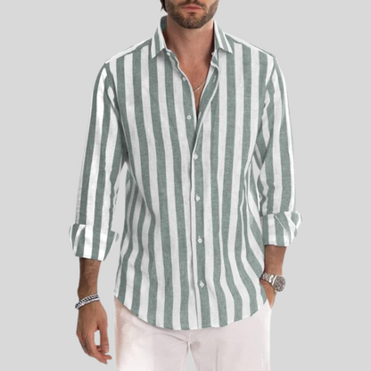 Camisa fresca de rayas, estilo casual y chic