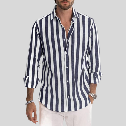 Camisa fresca de rayas, estilo casual y chic