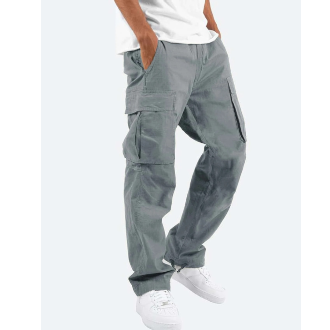 Pantalones cómodos para hombre con pierna ancha: estilo cargo urbano