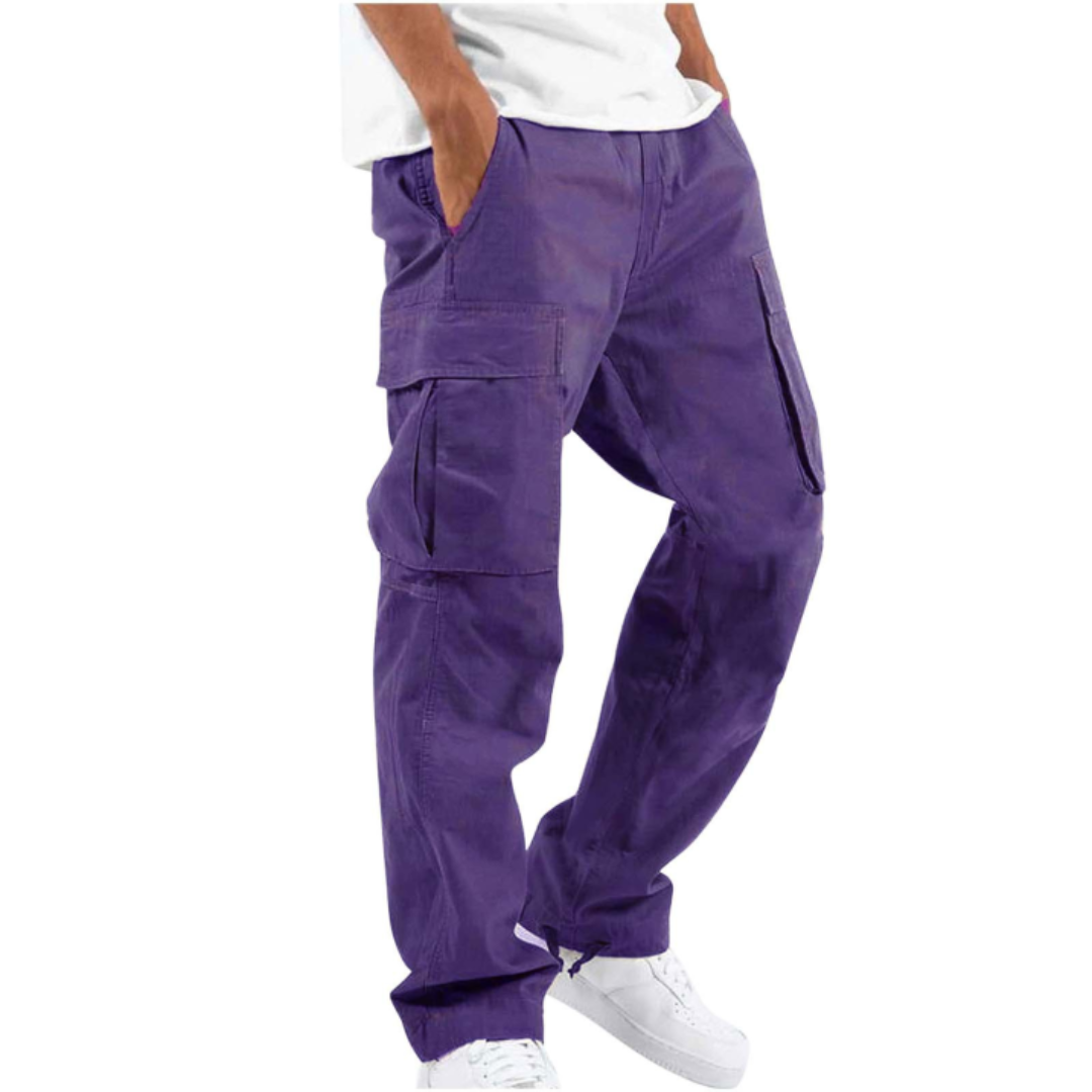 Pantalones cómodos para hombre con pierna ancha: estilo cargo urbano