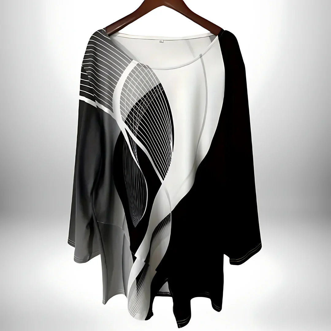 Top de mujer con diseño geométrico, ligero y versátil