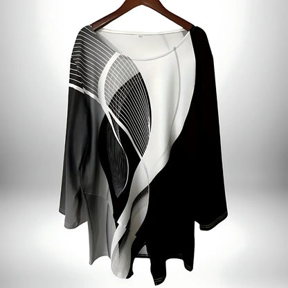 Top de mujer con diseño geométrico, ligero y versátil