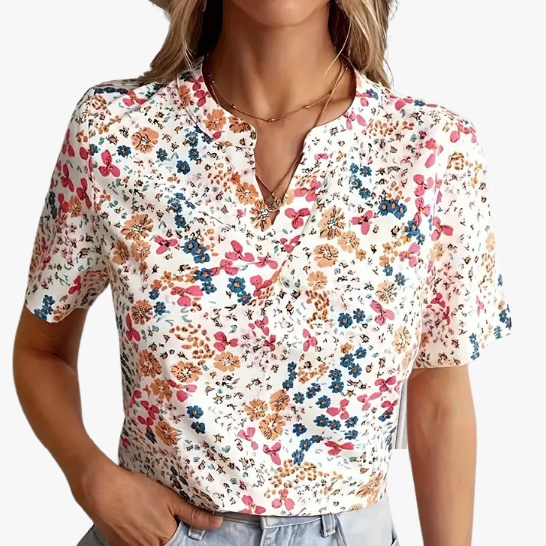 Camisa mujer vintage estampado flores cómoda y estilosa