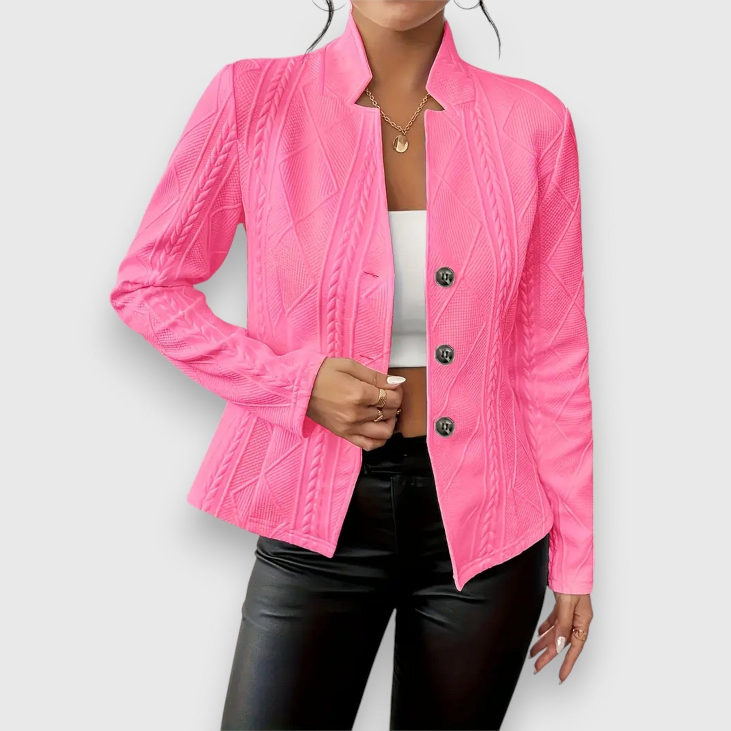 Blazer artesanal mujer elegante ligero y sofisticado paseo