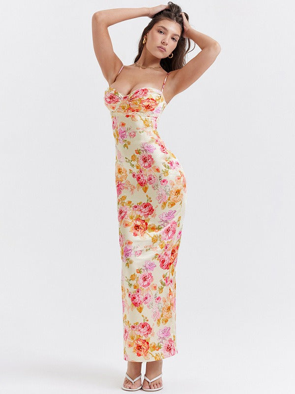 Hilda | Maxivestido floral de satén