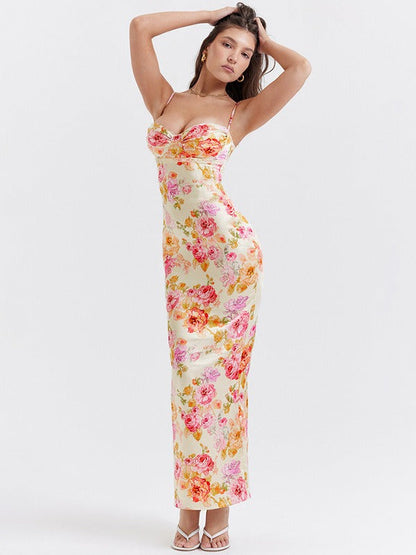 Hilda | Maxivestido floral de satén