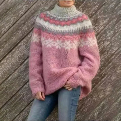 Jersey noruego para mujer: cálido y elegante en azul hielo