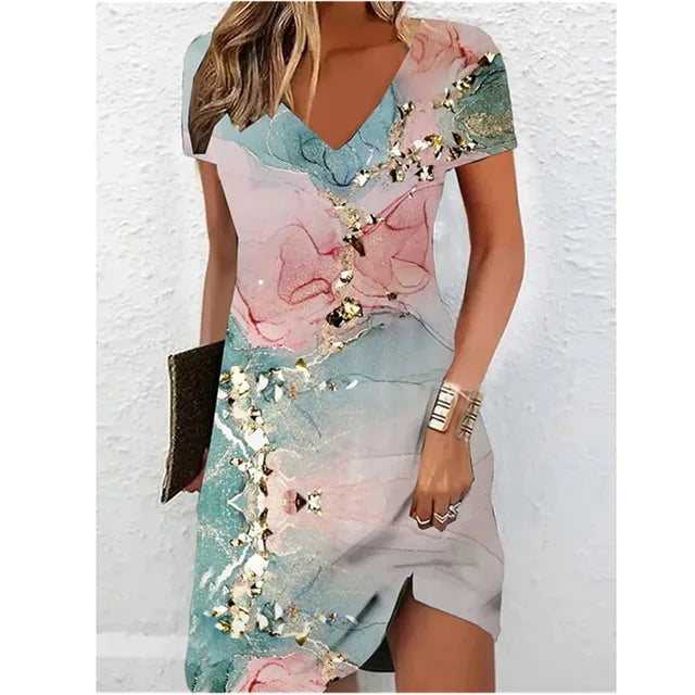 Vestido cóctel con brillo elegante y moderno