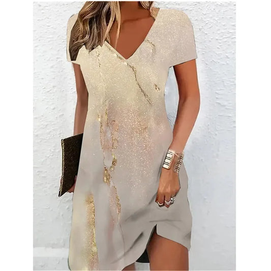 Vestido cóctel con brillo elegante y moderno