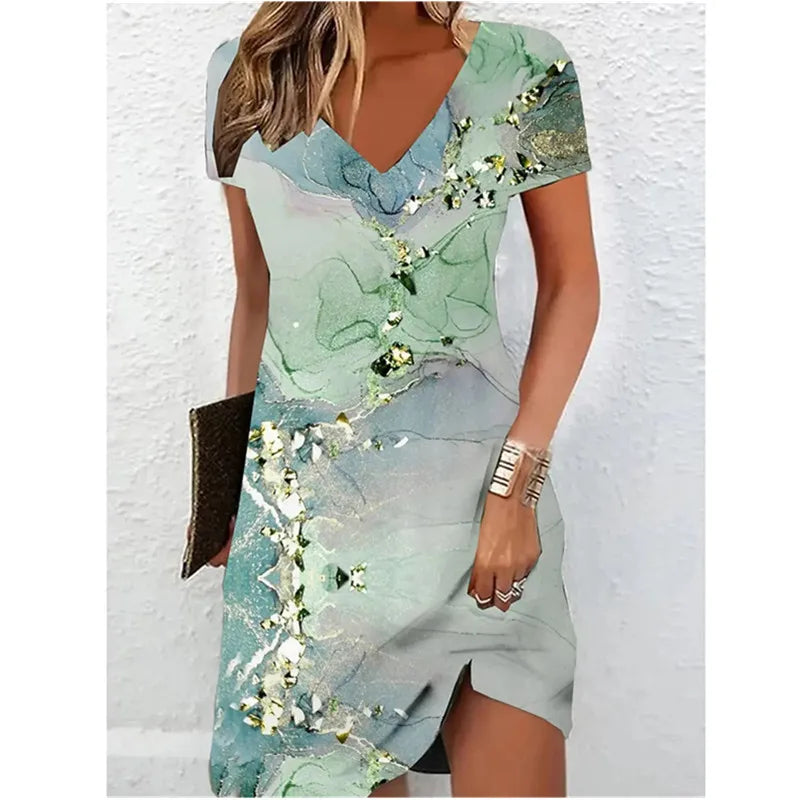Vestido cóctel con brillo elegante y moderno