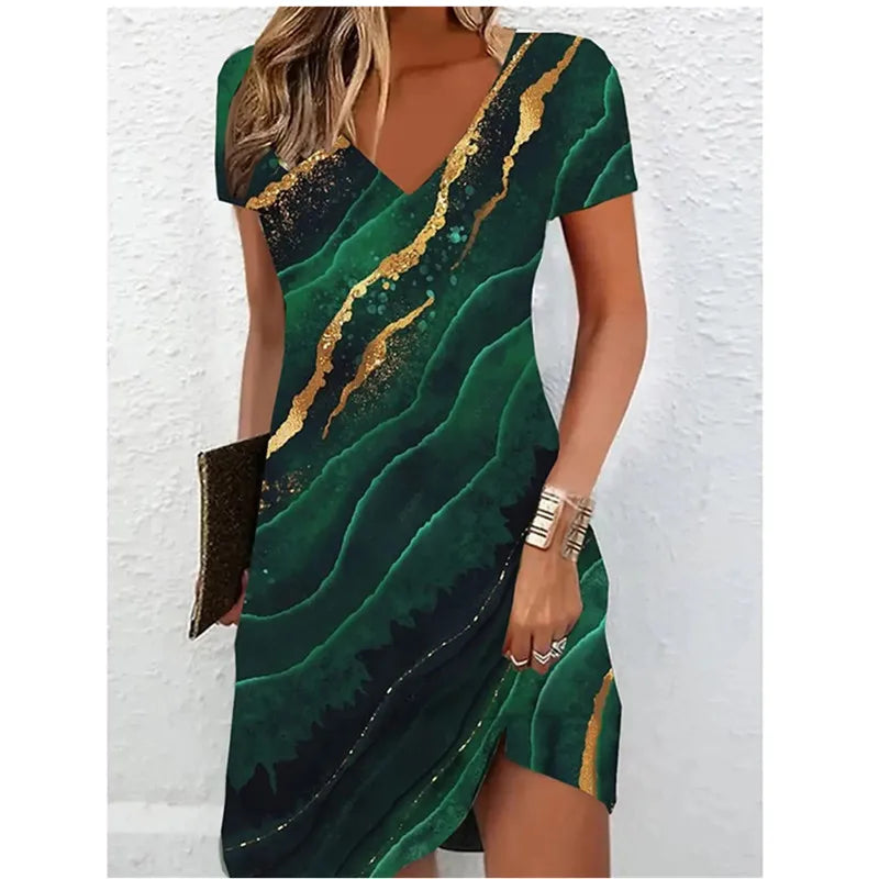 Vestido cóctel con brillo elegante y moderno