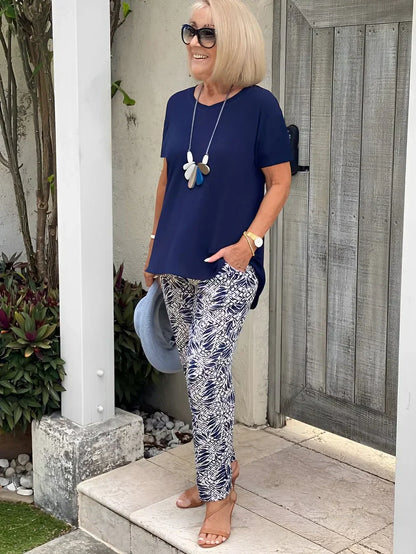 Conjunto mujer chic 2 piezas elegante y estiloso primavera-verano