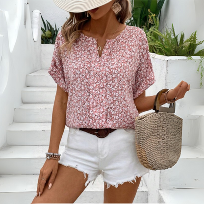 Camisa mujer vintage estampado flores cómoda y estilosa