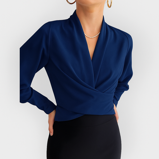 Camisa mujer elegante ligera con mangas abullonadas diario