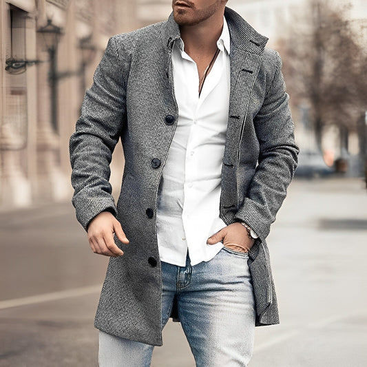 Chaqueta larga para hombre, sofisticada y ergonómica