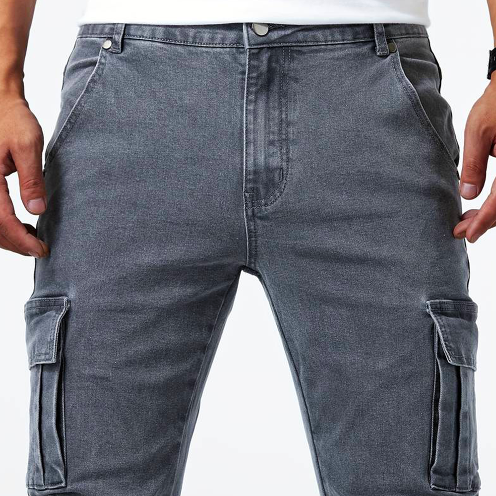 Pantalones cargo elásticos para hombre, diseño moderno con múltiples bolsillos y un cómodo corte ajustado