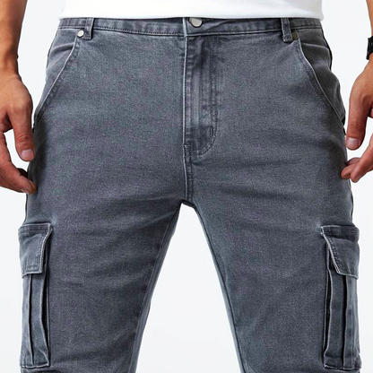 Pantalones cargo elásticos para hombre, diseño moderno con múltiples bolsillos y un cómodo corte ajustado
