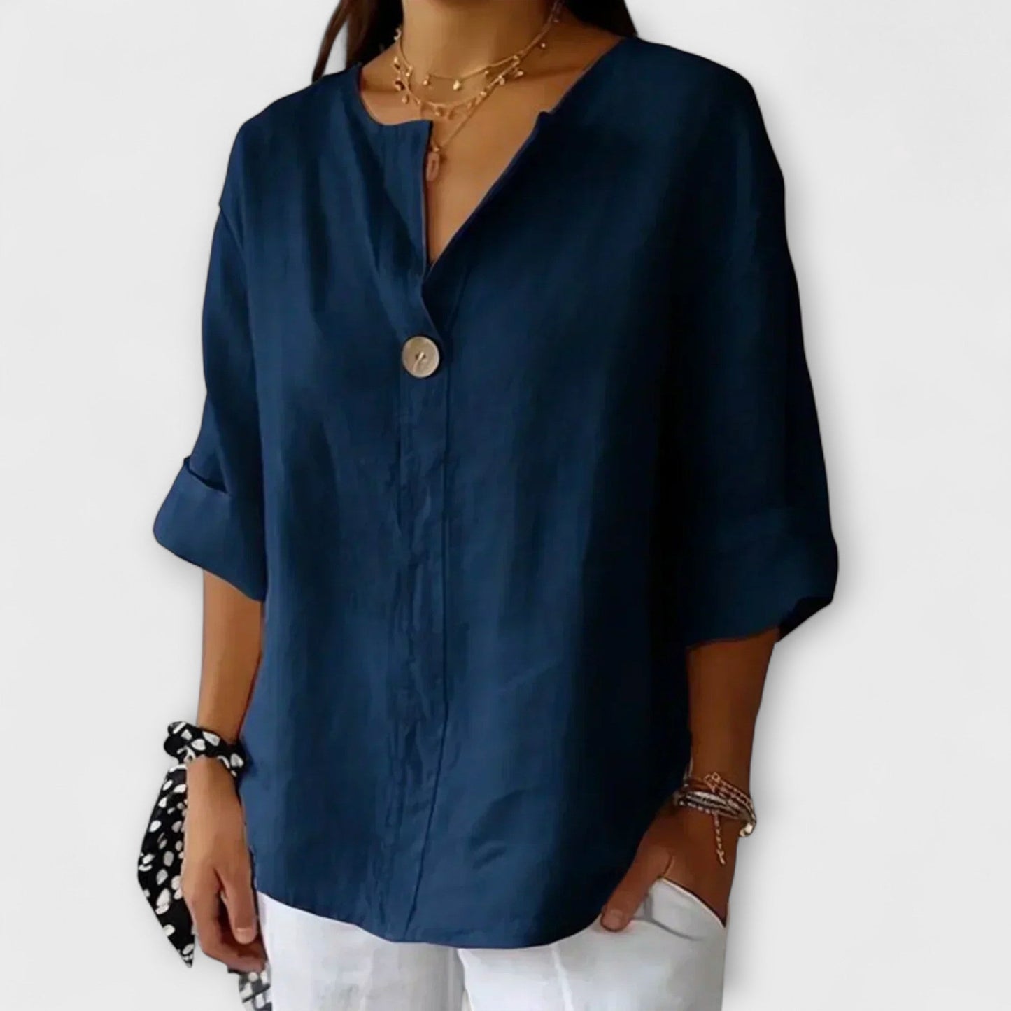 Leanne | Elegante blusa con cuello en V