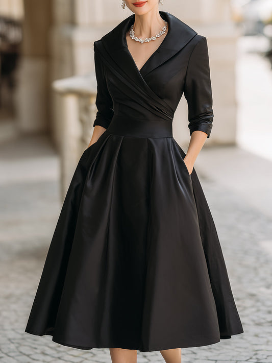 Vestido midi satén cómodo y chic mujer casual o formal