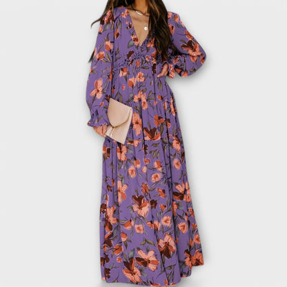 Stella | Maxi Vestido Floral Cuello en V