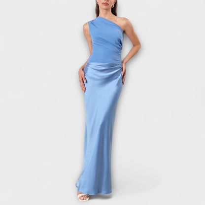 Lily | Elegante maxivestido plisado de un hombro
