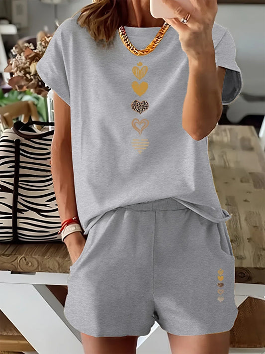 Leah | Informal Conjunto De Dos Piezas Con Impresión Gráfica