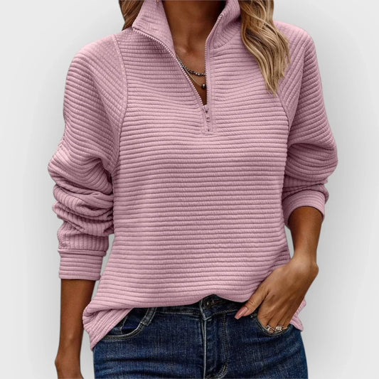 Jersey con Media Cremallera Mujer – Estilo Moderno y Confortable