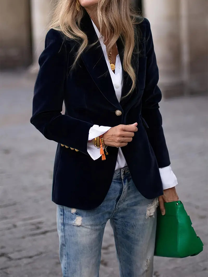 Saskia | Elegante blazer de terciopelo para señora