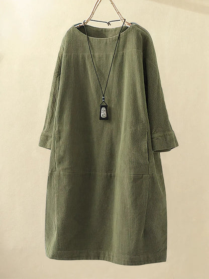Vestido Casual Mujer – Túnica de Pana, Cómodo y Versátil