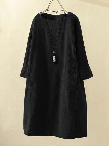 Vestido Casual Mujer – Túnica de Pana, Cómodo y Versátil