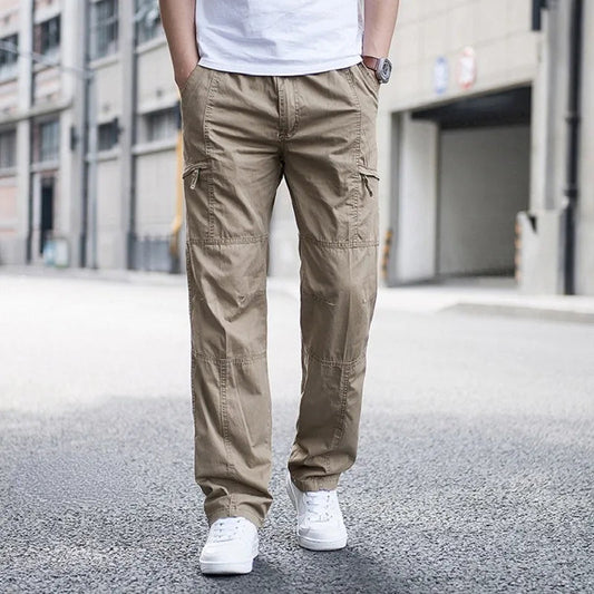 Pantalones cargo para hombre, diseño urbano con múltiples bolsillos y corte recto