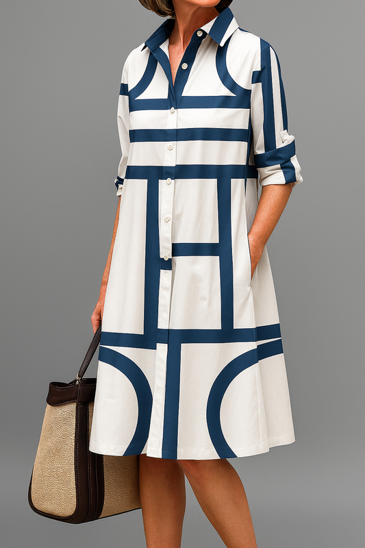 Vestido Midi Mujer – Estilo Versátil con Estampado Colorido