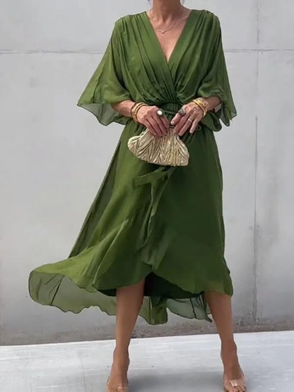 Bernice | Vestido de gasa con escote en V