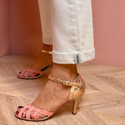 Sandalias de Mujer con Tacón Fino y Punta Abierta