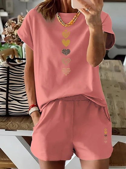 Leah | Informal Conjunto De Dos Piezas Con Impresión Gráfica