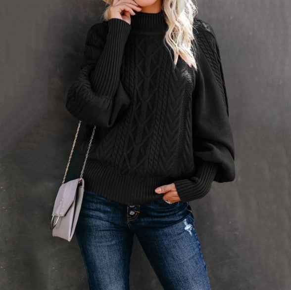 Jersey cuello alto femenino cómodo y chic para oficina o paseo