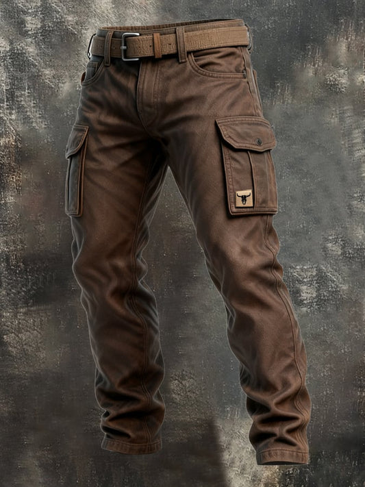 Pantalones cargo aislantes para hombre, fabricados con un tejido resistente, cálido y cómodo