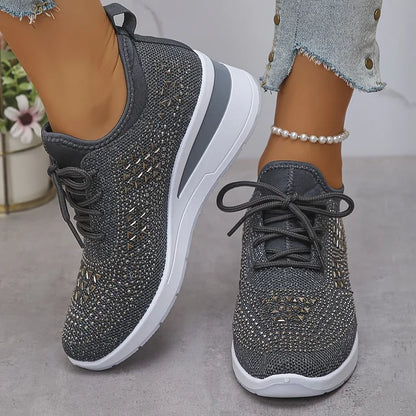Sneakers Ortopédicas con Piedras Brillantes – Estilo y Bienestar