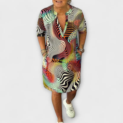 Ellen | Vestido colorido con escote en V